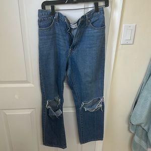 Blue ripped jeans